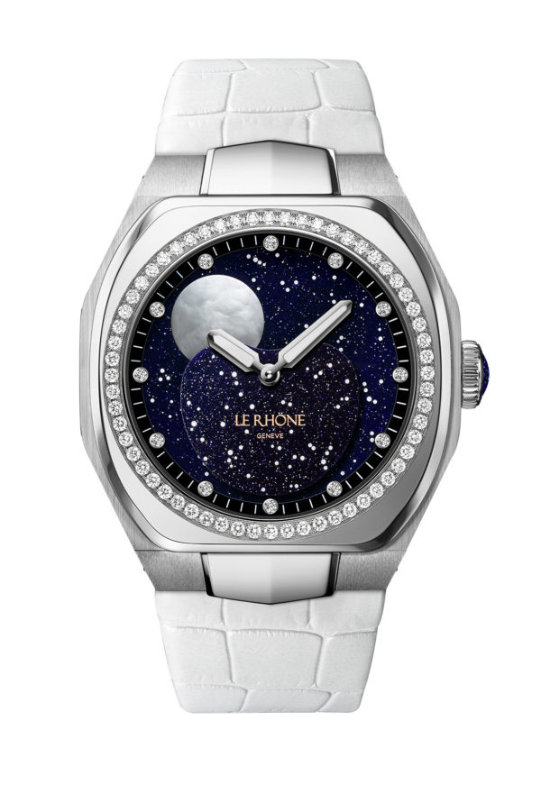 Moon Aventurine 41mm Stainless Steel Diamonds White Bracelet