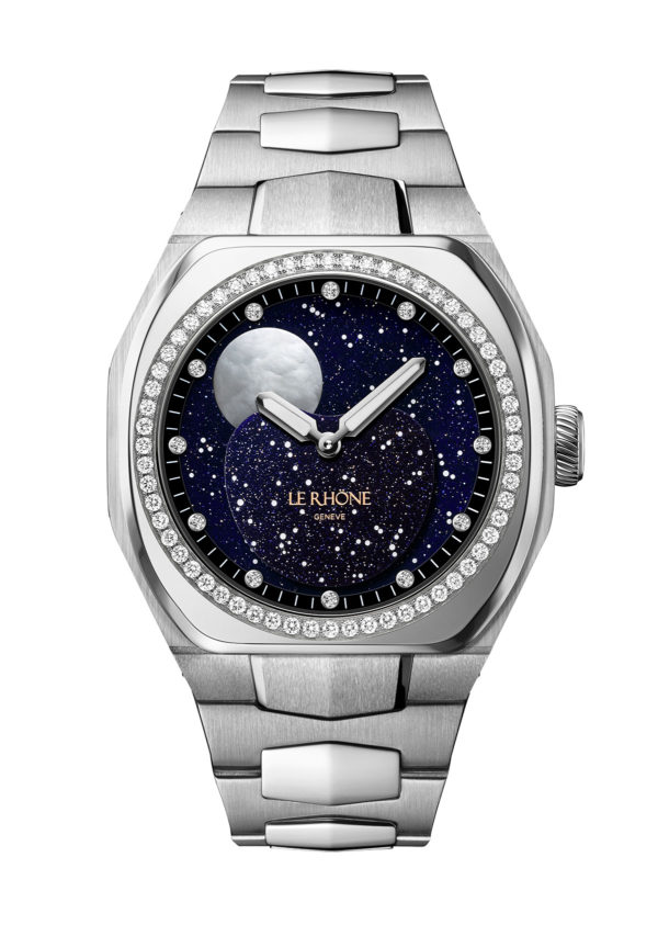 Moön Aventurine Full Stainless Steel One Diamond Row Bezel