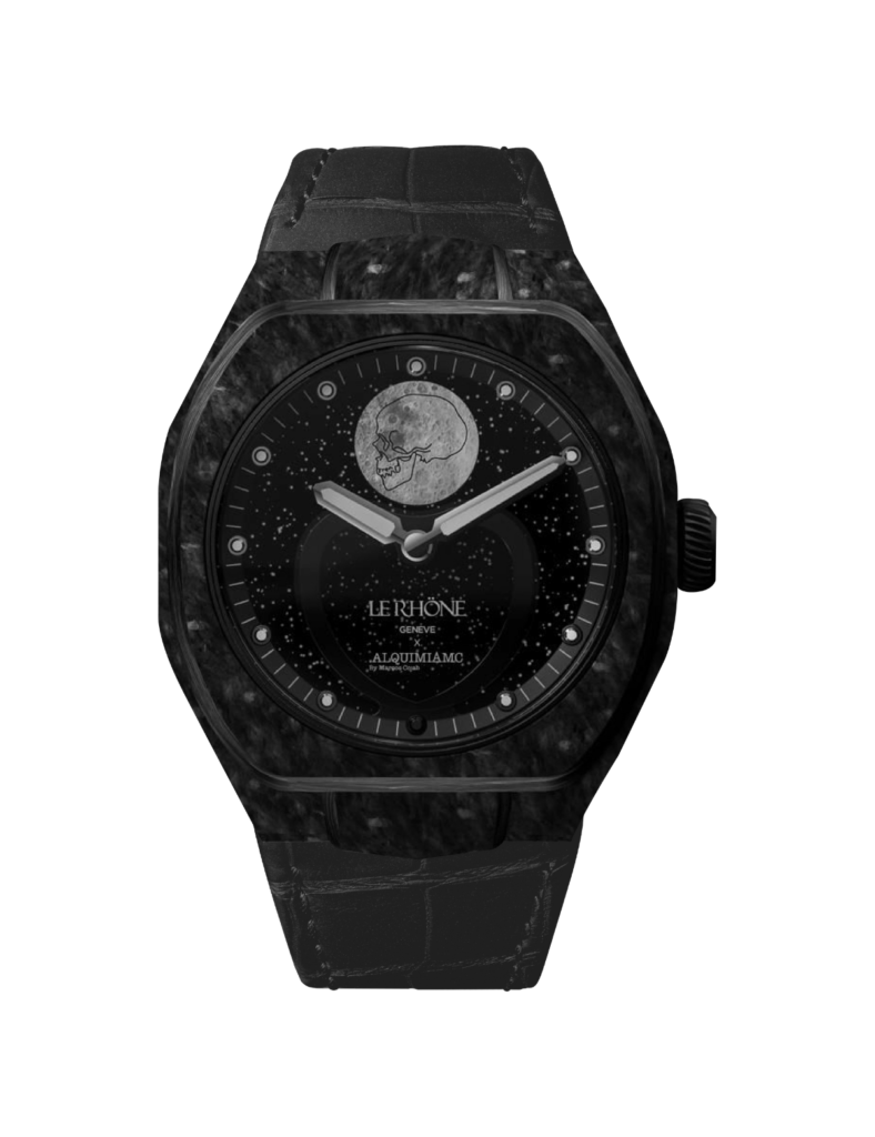 Moön Skull Limited Edition Carbon Black Leather Strap