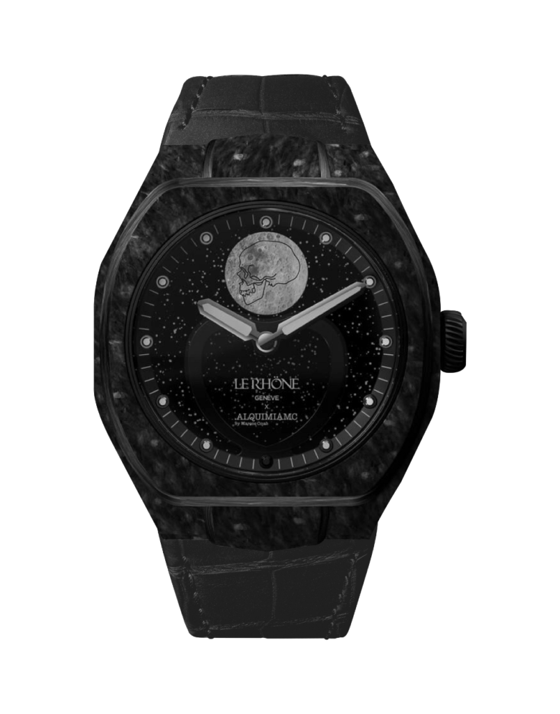 Moön Skull Limited Edition Carbon Black Leather Strap