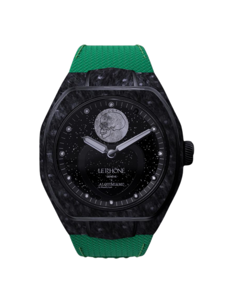 Moön Skull Limited Edition Carbon Green Rubber Strap